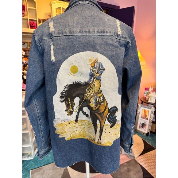 Love Tree Jackets & Blazers - Rodeo Cowboy Denim Shirt